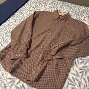 Haggar Men's Brown & Green Checkered Shirt❗️